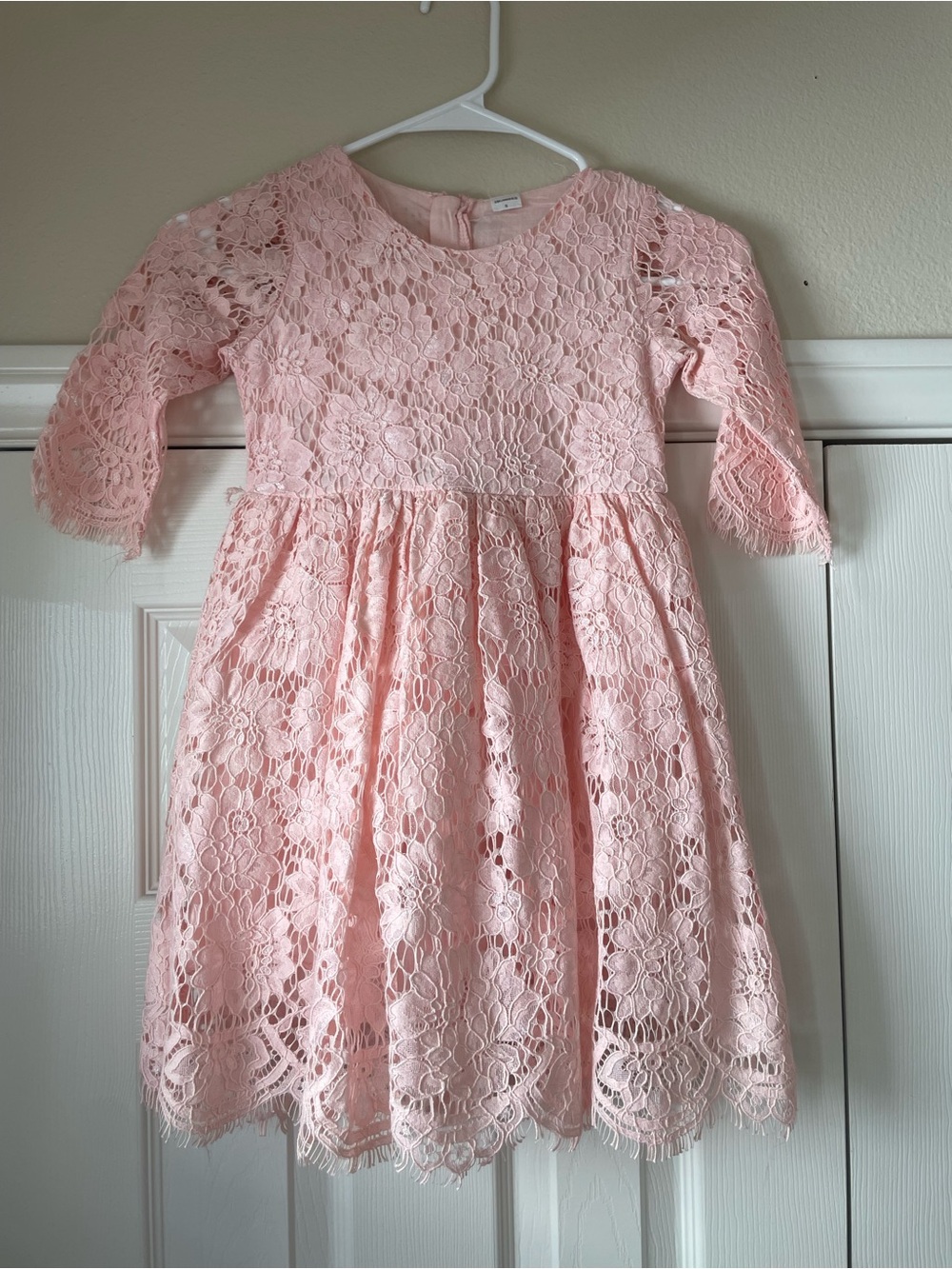 Girls' Pink Lace Party Dress